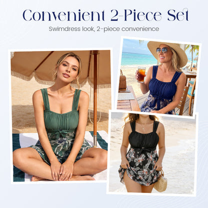 👙✨ Plus size alakformáló bikini szett – Hasat laposító, dekoltázst emelő, szoknyás kialakítás, L–4XL-ig! 🌊💃