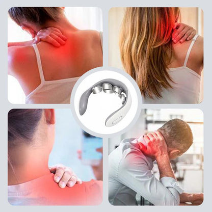 💆 6 üzemmód + 9 intenzitás🔥 Fűthető nyakmasszírozó 6 fejjel – Hordozható, vérkeringést javító otthoni lazítás!