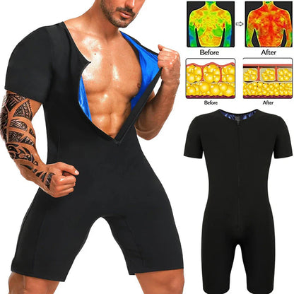 🧖‍♂️ 50% KEDVEZMÉNY!!!🎁Ingyenes ajándék -📿Gyönyörű nyaklánc🔥 Férfi teljes testet fedő szauna-overall – Növeli a kalóriaégetést, izomkompresszió és hőmegtartó polimer szövet 💪