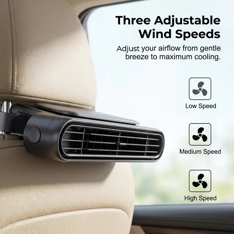 💥🎉50% árcsökkentés🚗 Maradjon hűvösen minden út során – Újratölthető autósülés hűtőventilátor 3 sebességgel – Utánvétes 💨❄️