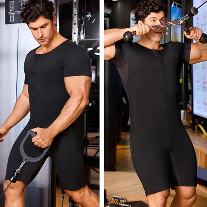 🧖‍♂️ 50% KEDVEZMÉNY!!!🎁Ingyenes ajándék -📿Gyönyörű nyaklánc🔥 Férfi teljes testet fedő szauna-overall – Növeli a kalóriaégetést, izomkompresszió és hőmegtartó polimer szövet 💪