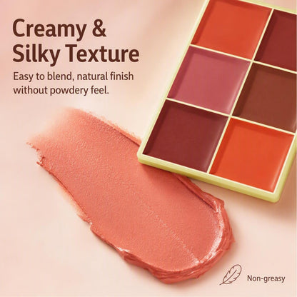 🎨✨ 8 színű sokoldalú arcpirosító paletta – Krémes, selymes textúra, vízálló, pirosítóként, kontúrozóként és highlighterként is! 💄💖