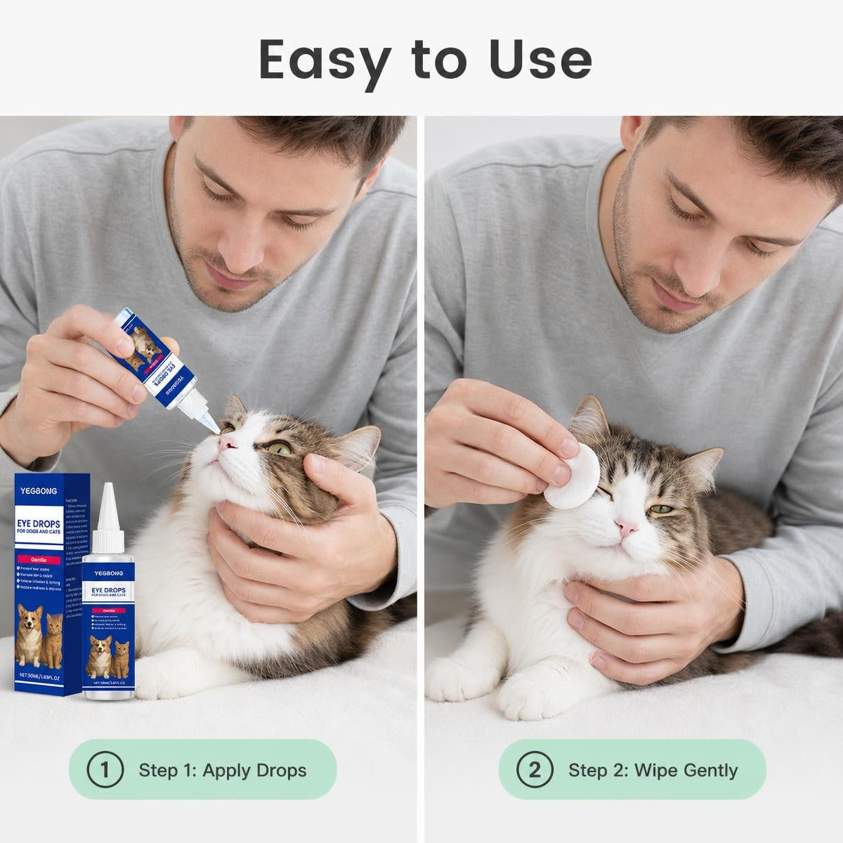 🐕👁️ Kíméletes könnyfolt-tisztító – Mentakivonattal, növényi alapú formulával, macskáknak és kutyáknak! 🐱✨