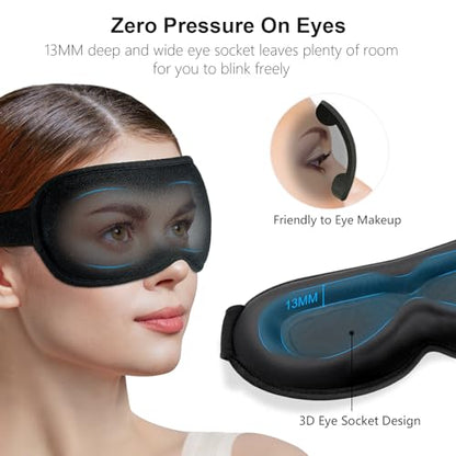 🔥1+1 ingyenes🌙 Kontúrozott memóriahabos szemmaszk😴 3D ergonomikus alvószemmaszk – 100% fényzáró, nyomásmentes kényelem egész évben!
