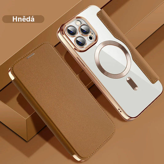 😜30% árcsökkentés📱2026 Bőrhatású flip tok iPhone-hoz – mágneses + kártyatartó!