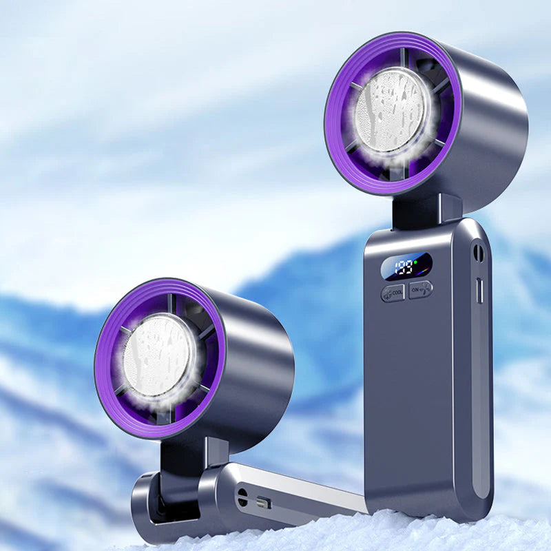 🎉❄️2026-os nyári újdonságok💨 3 az 1-ben hordozható kézi ventilátor jéghűtővel – 199 sebesség, akár 30 óra üzemidő⚡