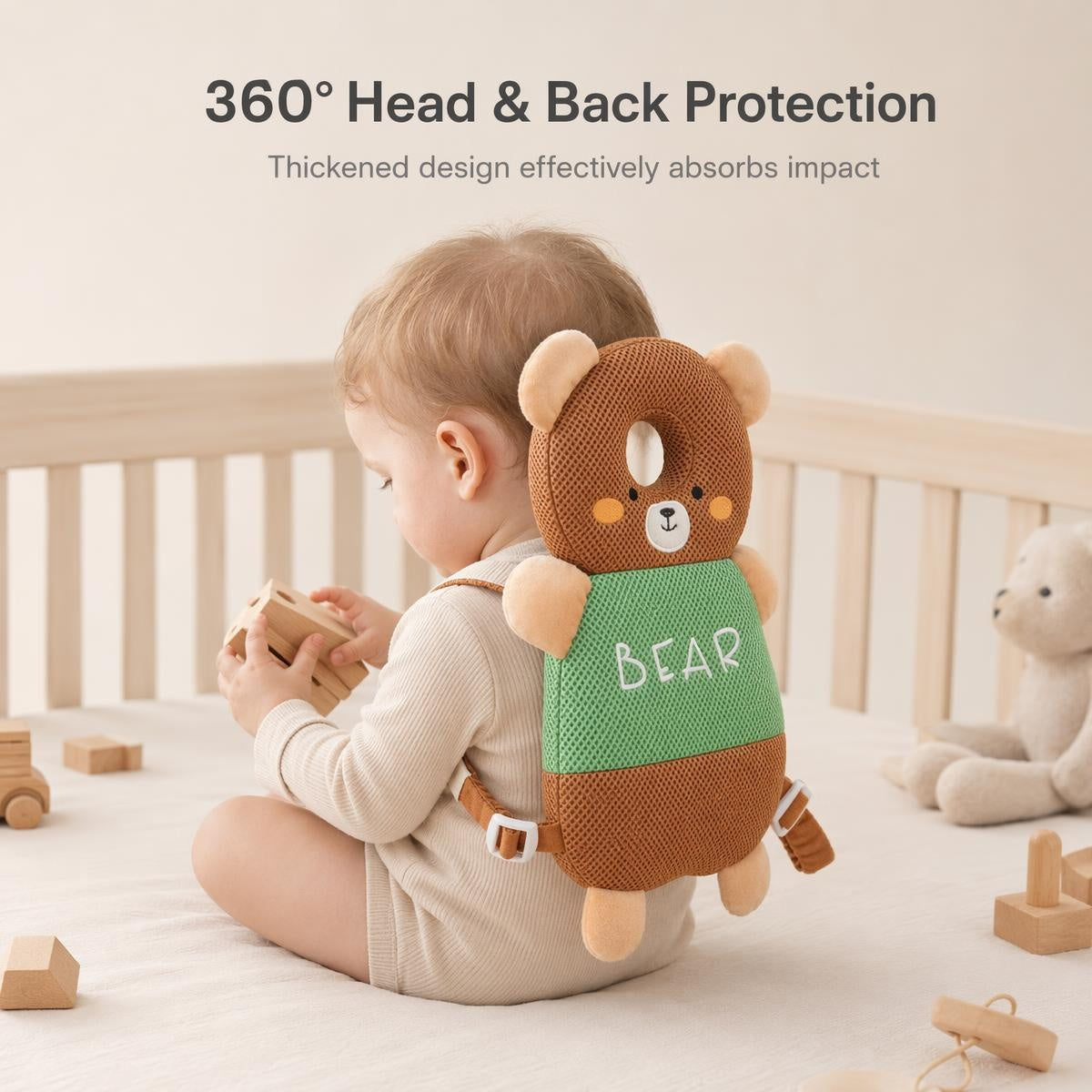 🎁1+1 INGYEN (2 db)👶🛡️ 360°-os babavédő hátizsák – O alakú üreges párna, gerincbarát kialakítás, gépben mosható! 🌿✨
