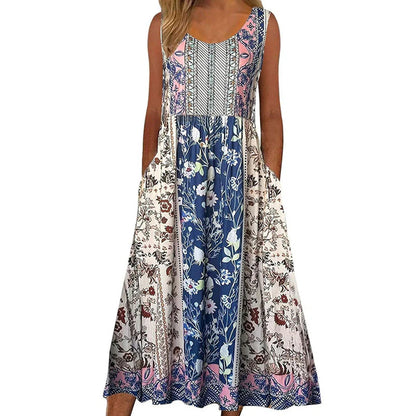 😊50% kedvezmény📿Ingyenes gyönyörű nyaklánc🌸 Virágmintás hosszú ujjatlan ruha – Lélegző, puhaság és nyári elegancka!