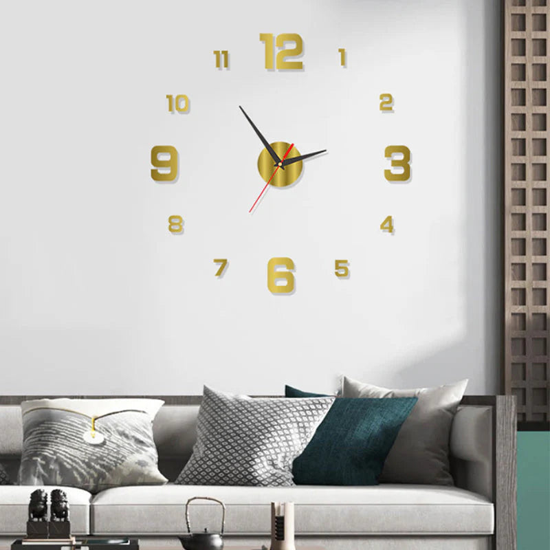 🕰️ 3D-s akril falióra🌙 Fényvisszatükröző funkció, sötétben is látható✨Öntapadó hátlap, nyomot nem hagyó rögzítés!