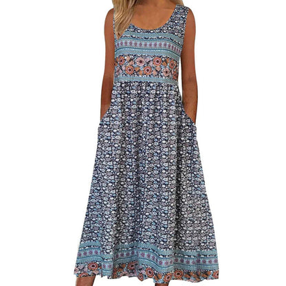 😊50% kedvezmény📿Ingyenes gyönyörű nyaklánc🌸 Virágmintás hosszú ujjatlan ruha – Lélegző, puhaság és nyári elegancka!