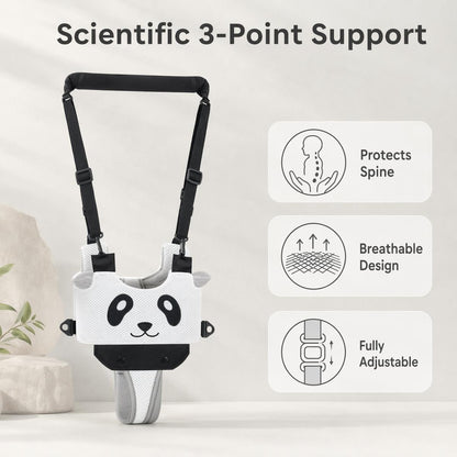 👶🐼 Hárompontos támasztórendszerű járáskorlátozó – Támogatja az első lépéseket, védi a baba gerincét! 🌿✨