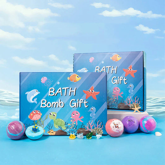 🎁🔥4 dobozs ingyens🛁 Fürdőbomba szett tengeri meglepetéssel – Minden bath bombban játék!
