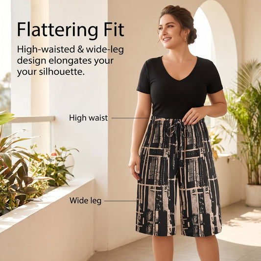 👖🌸 Retro nyomtatott rövidnadrág – Elasztikus derék, laza egyenes szárú szabás, 5 színben! ☀️✨