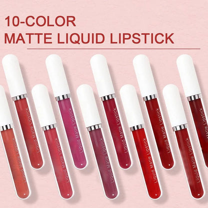 💄✨ 10 részes matt folyékony rúzs szett – Vízálló, egész nap tartó, hidratáló, E-vitaminnal és természetes olajokkal! 🌸💋