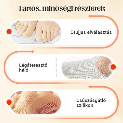 🔥🔥8 pár+2 pár ingyenes🌸💨 Láthatatlan, légáteresztő zokni🧦✨ Német minőségű bársony ötujjú zokni: 24 órás fájdalommentes lábajánlat!