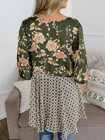 😜50% árcsökkentés 🎁Ingyenes ajándék-📿Gyönyörű nyaklánc🌸 Boho virágmintás sifon kardigán – Könnyű, fodros és sokoldalú nyári stílus!
