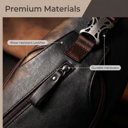 👝 Premium PU bőr mellkasi táska – Több rekesz, állítható vállpánt 🎒Mellkasként, válltáskaként vagy kézitáskaként