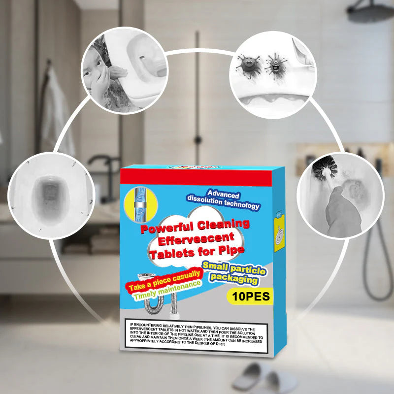 📦Ingyenes szállítás❤️Erőteljes tisztító pezsgőtabletták csövekhez⚡💧 – Mélytisztítás, szagtelenítés, minden csőtípushoz! 🛡️💪