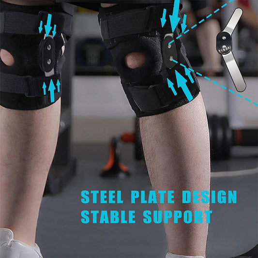 🦵💪 Állítható acél támaszos térdvédő – Csillapító párnákkal, két biztonsági pánttal, ergonomikus kialakítással! 🛡️✨