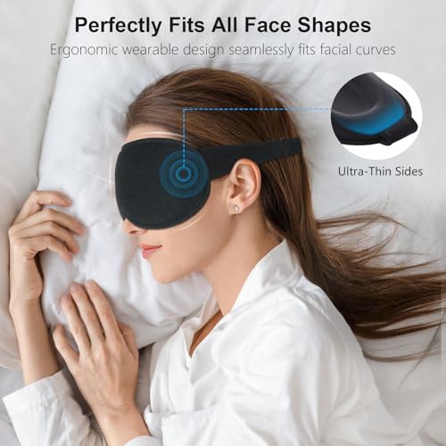 🔥1+1 ingyenes🌙 Kontúrozott memóriahabos szemmaszk😴 3D ergonomikus alvószemmaszk – 100% fényzáró, nyomásmentes kényelem egész évben!