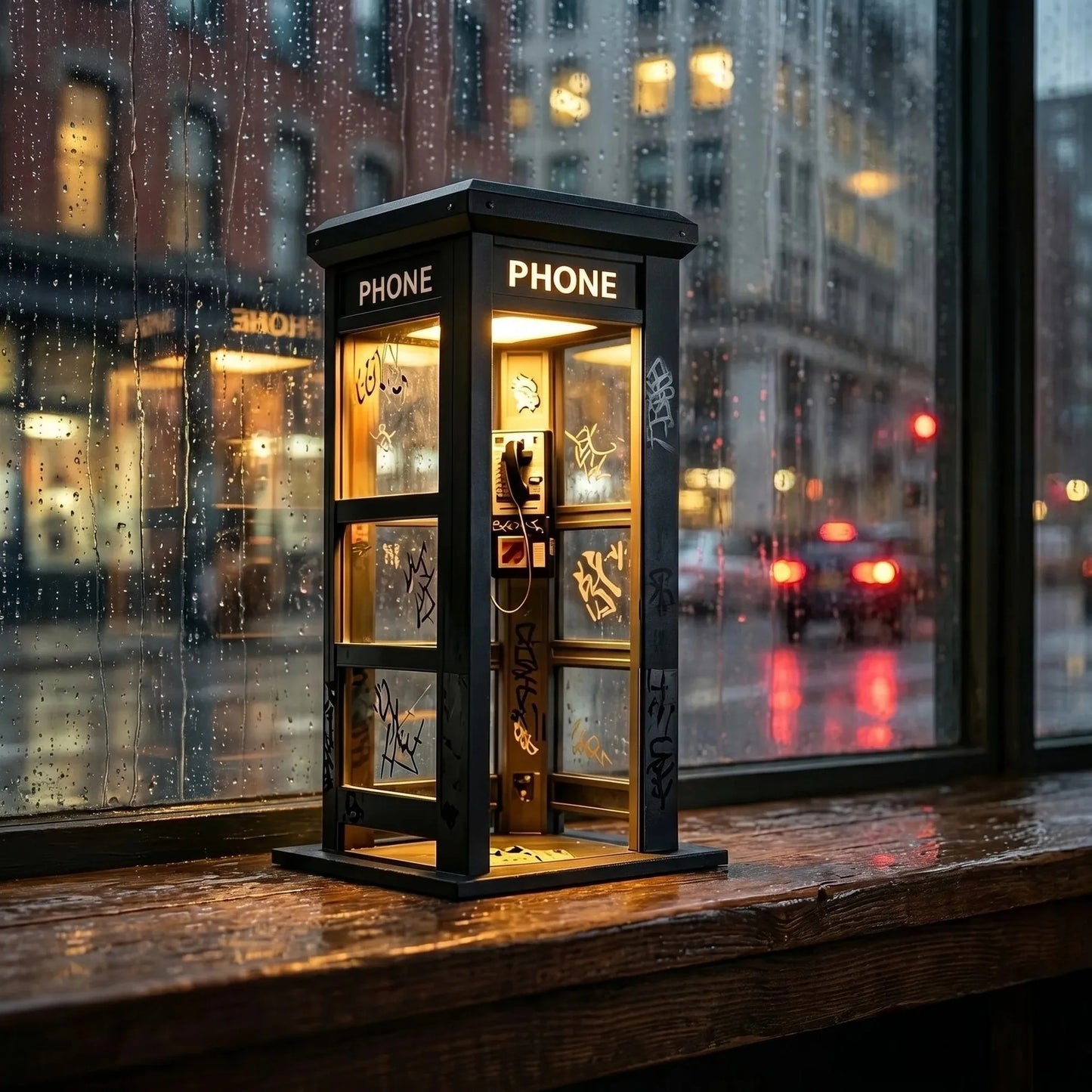 🔥🔝 Legnépszerűbb termékek📞 Urban Noir telefonfülke lámpa – Retro elegancia kortárs utcai művészettel🎁🌆