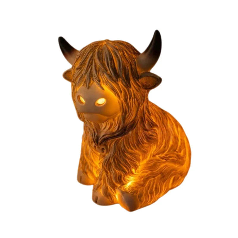 😜40% árcsökkentés ✨Kézműves tehén dekorlámpa🐄Highland Tehén éjszakai fény – Rusztikus vidéki hangulat, meleg otthoni fénnyel!