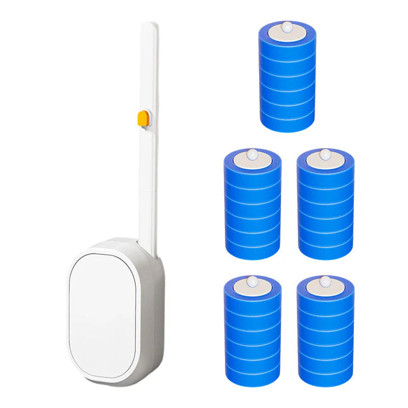 🎁Ingyenes 24 db tisztítóvatta✨Hosszú nyeles higiénikus WC tisztító🚽360° forgó fejű WC-kefe – Előadagolt tisztítószerrel, mélyen tisztít és antibakteriális!