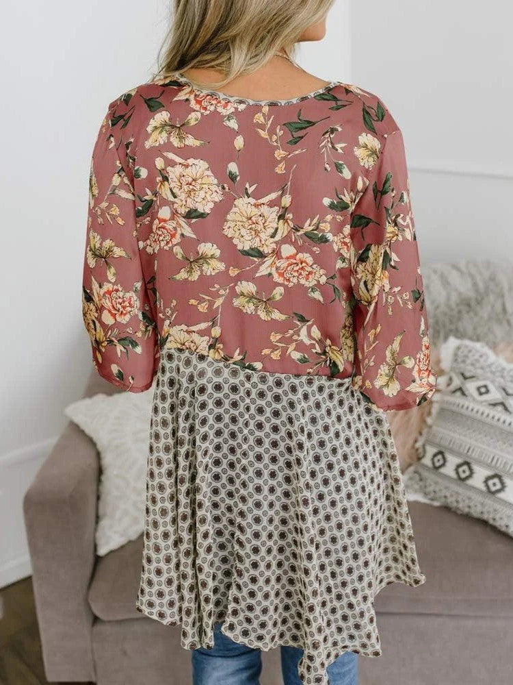 😜50% árcsökkentés 🎁Ingyenes ajándék-📿Gyönyörű nyaklánc🌸 Boho virágmintás sifon kardigán – Könnyű, fodros és sokoldalú nyári stílus!