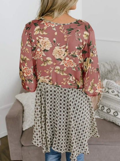 😜50% árcsökkentés 🎁Ingyenes ajándék-📿Gyönyörű nyaklánc🌸 Boho virágmintás sifon kardigán – Könnyű, fodros és sokoldalú nyári stílus!