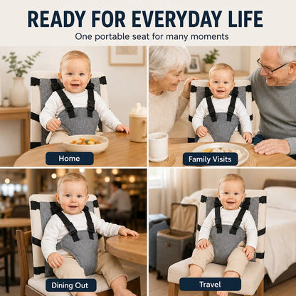 🍼 🪑 Hordozható bababiztonsági hám –  pontos heveder, állítható, könnyen szállítható! ✨💪
