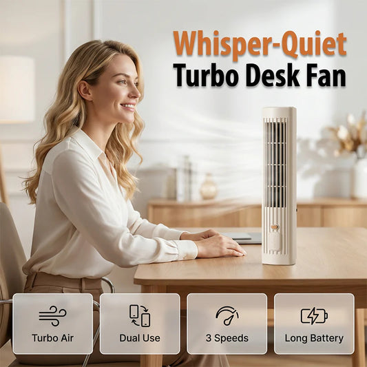 💨🔋 Újratölthető légkeringető ventilátor –✨ Álló és fekvő módban is használható🌀Vezeték nélkül, hosszú üzemidővel