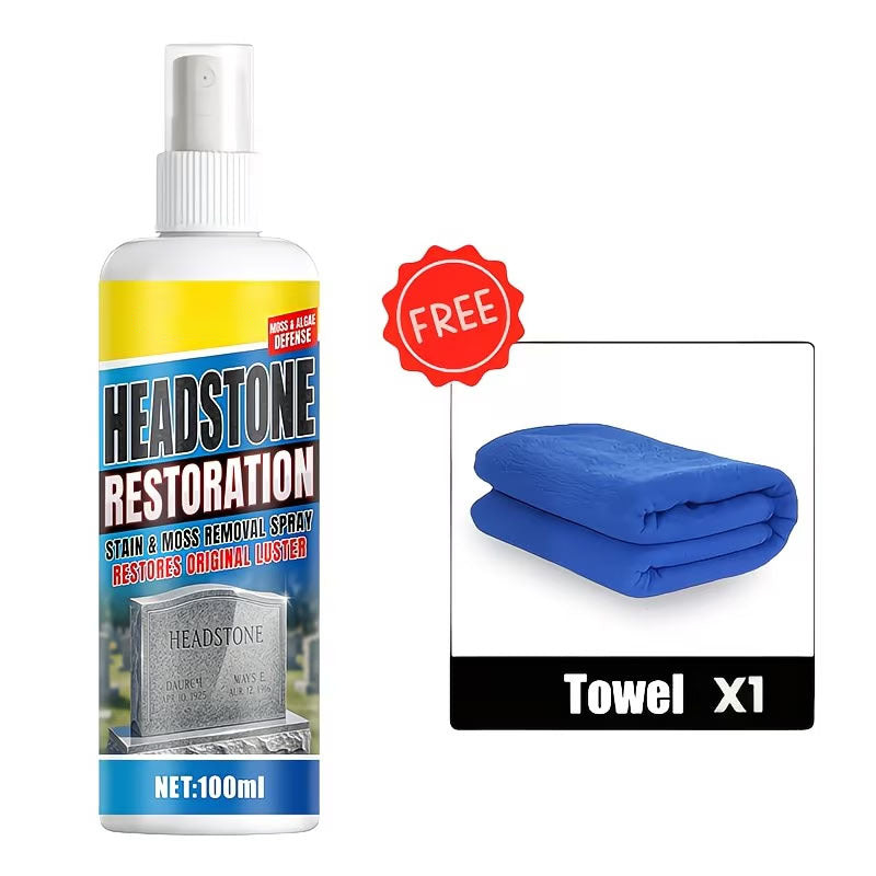 🔥1+1 ingyenes⚰️Kőfelület helyreállító permet🪨Sírkő tisztító és helyreállító spray – Moha, alga és makacs foltok eltávolítása kíméletesen!