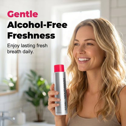 🎁1+1 INGYEN💧 Mentás frissítő szájöblítő🌿 Alkoholmentes fogfehérítő szájvíz – Makacs foltok eltávolítása！