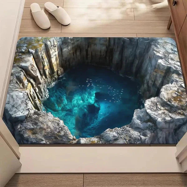 😍2026 tavaszi újdonságok🔝 Legnépszerűbb termékek🏠Tartós lakberendezési szőnyeg✨Optikai illúziós kvarcagyag szőnyeg – Nagy nedvszívó képesség, csúszásgátló biztonságos aljzattal!