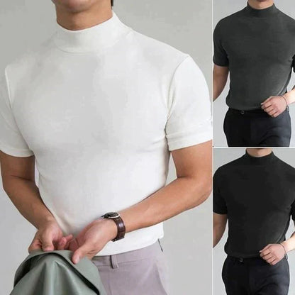 🔥1+1 ingyenes👕 Magas gallér férfi póló🌿 Lélegző anyag – Elegáns mindennapi viselet minden férfinak!