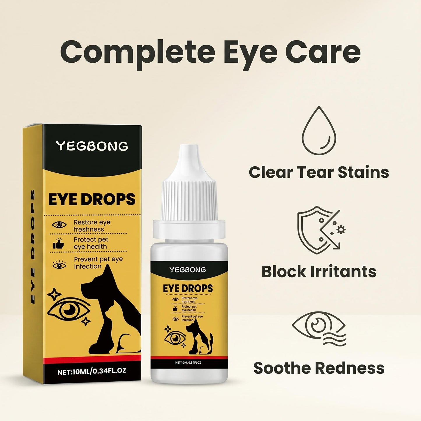 📢🎁1+1 INGYEN 👁️🐾 Könnyfolt-eltávolító + hialuronsav – Gyengéd védelem por, pollen és szél ellen！