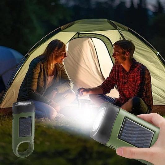 😀60% kedvezmény🔦3-in-1 Kültéri Vészlámpa – Napelem+Kézi+USB Töltés + Powerbank!