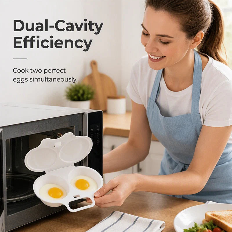 🎁1+1 INGYEN (2 db)🥚⚡ Mikrohullámú sütőbe való tojásfőző – fedéllel és fogantyúval, 3 perc alatt kész, fröccsenés és olaj nélkül 🛡️✨