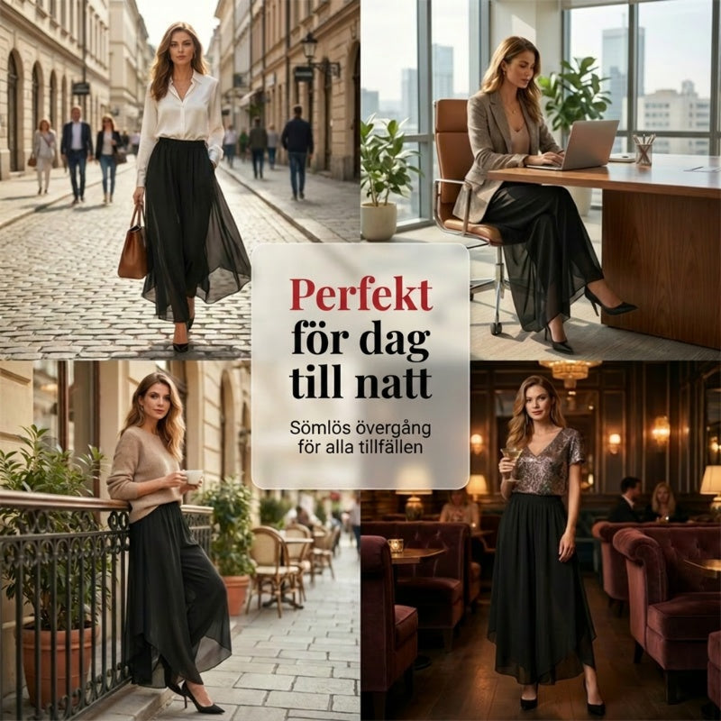💥🎉49% árcsökkentés👖 Lediga aszimmetrikus sifon nadrág 🧘 Elasztikus magas derék🌿 Könnyű, puha és légies