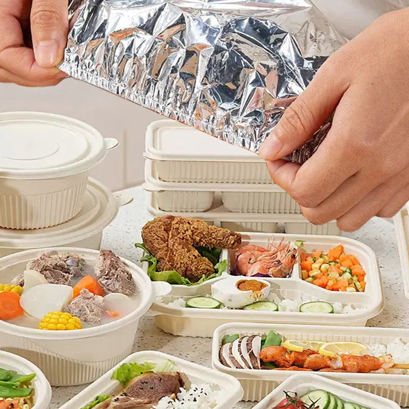 🎁30 darab+20 darab ingyenes🔥 Alumínium hőszigetelő fedél – Hosszú ideig meleg tartja az ételt! ♻ Újrahasznosítható & mikrohullámú sütőben használható!