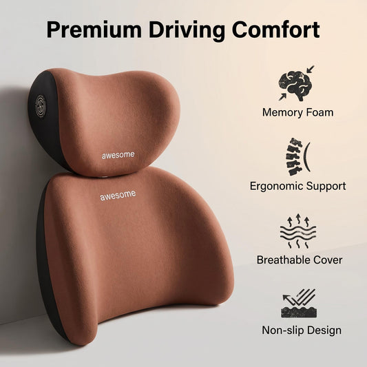 🚚Ergonomic design for perfect lumbar & seat support 🪑Nieodkształcalna, wysokiej jakości poduszka samochodowa！