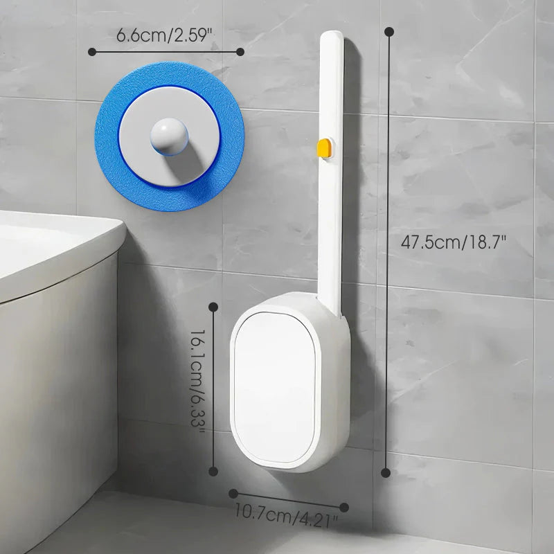 🎁Ingyenes 24 db tisztítóvatta✨Hosszú nyeles higiénikus WC tisztító🚽360° forgó fejű WC-kefe – Előadagolt tisztítószerrel, mélyen tisztít és antibakteriális!