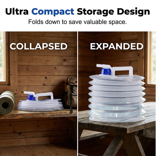 💧 Összehajtható víztartály csapokkal🎒3–15 literes kapacitás – Ultrakompakt tárolás🏕️ Szivárgásbiztos csap + ergonomikus fogantyú！