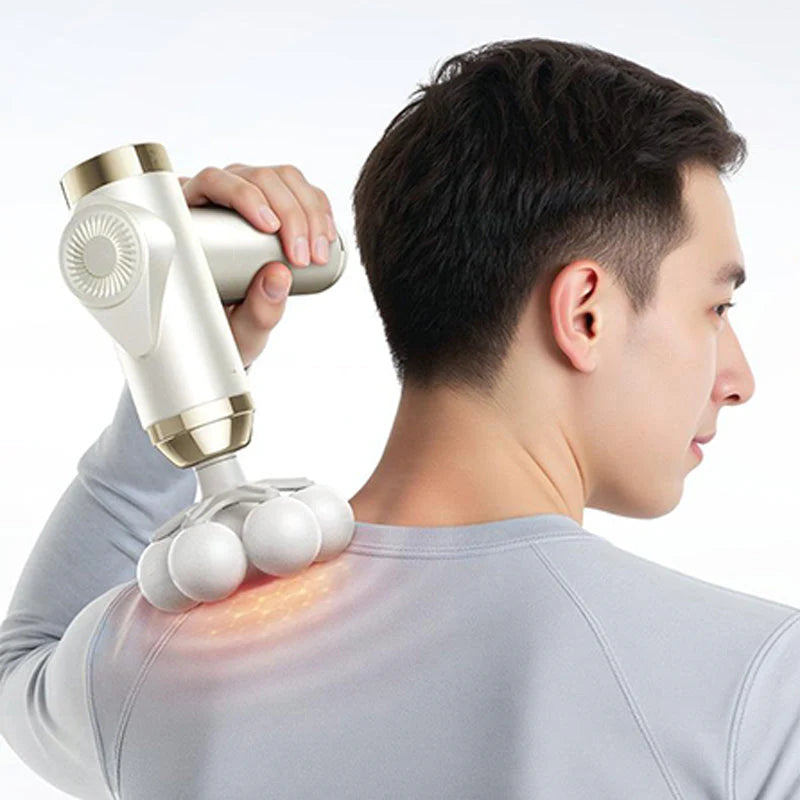 😊60% kedvezmény💆💪 7‑fejű mély masszázspisztoly – Izomregeneráció új szintjén!