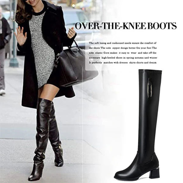 😘30% árcsökkentés👢 5cm Térd Fölé Csizmák: Meleg, Elegáns; Kényelmes!