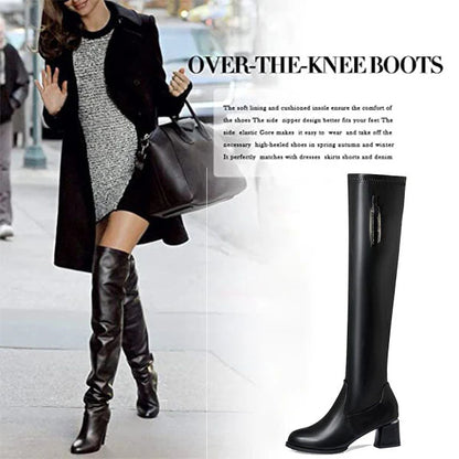 😘30% árcsökkentés👢 5cm Térd Fölé Csizmák: Meleg, Elegáns; Kényelmes!