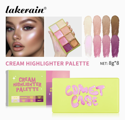 🎨✨ 8 színű sokoldalú arcpirosító paletta – Krémes, selymes textúra, vízálló, pirosítóként, kontúrozóként és highlighterként is! 💄💖