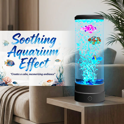 🐠 Buborékhalas hangulatlámpa🌈 7 színű LED lámpa – Távirányítós relaxációs dekorlámpa！