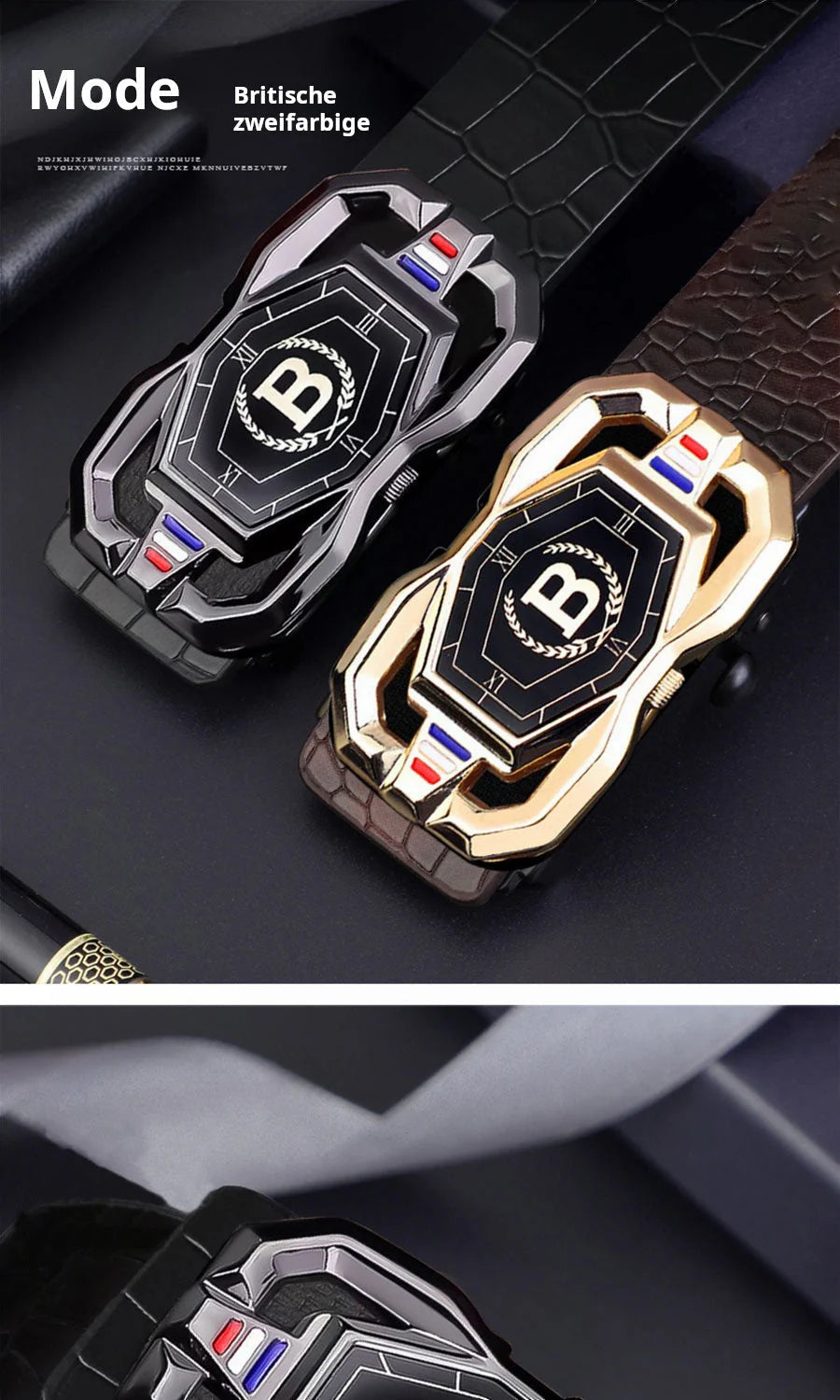 😍 50% kedvezmény🎩💼 Elegáns és praktikus: krokodilbőr és fényes fém a modern úriember számára!