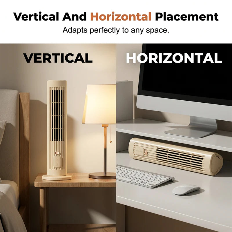 💨🔋 Újratölthető légkeringető ventilátor –✨ Álló és fekvő módban is használható🌀Vezeték nélkül, hosszú üzemidővel